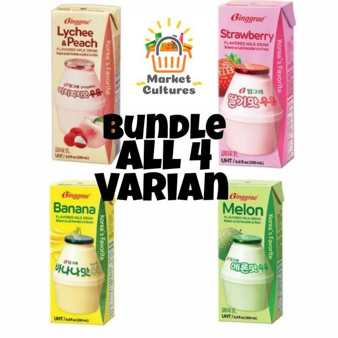 

BUNDLE OF 4 BINGGRAE MILK