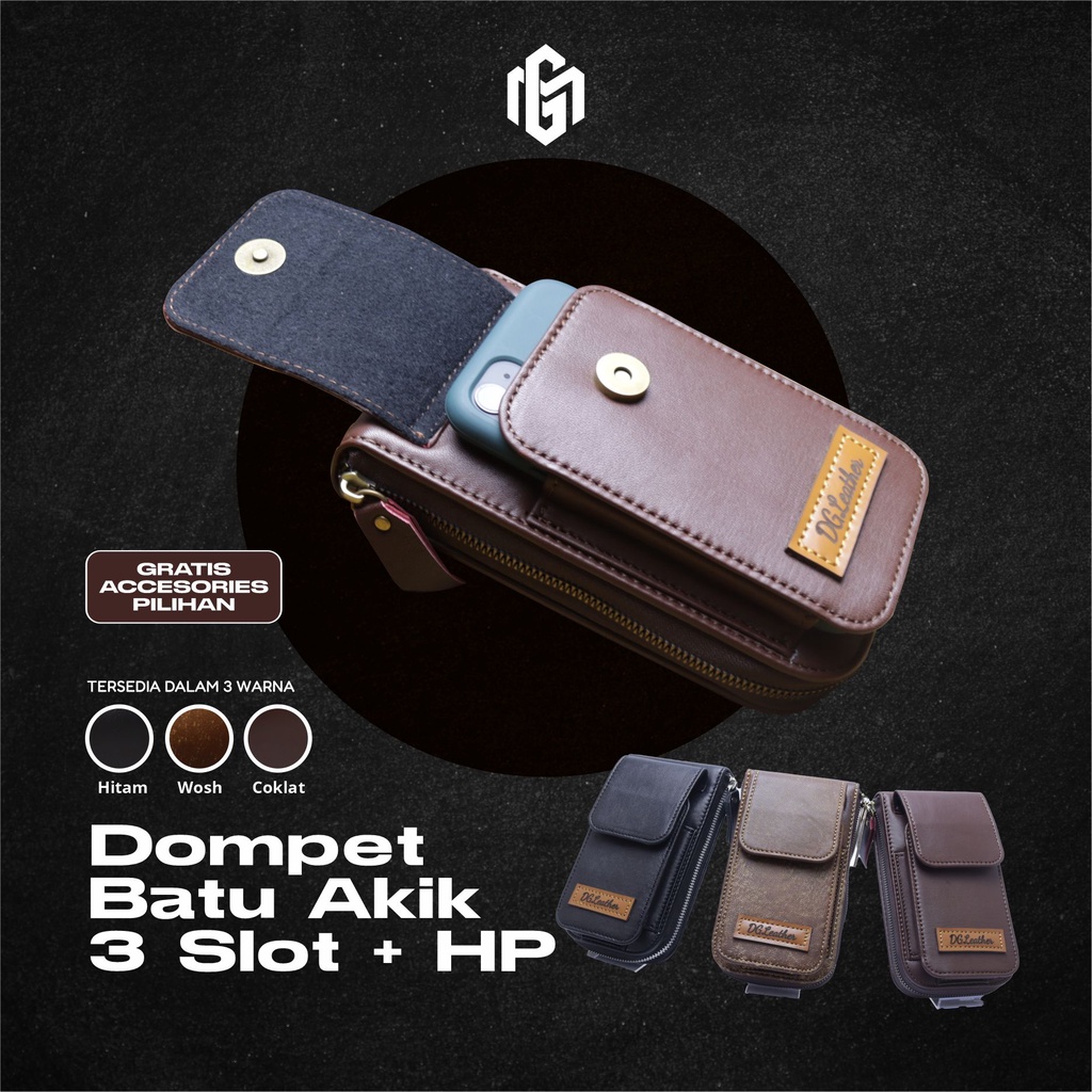 DOMPET TAS BATU AKIK GEMSTONE KULIT ASLI MODEL 3 SLOT + HP - DOMPET TAS CINCIN BATU AKIK TERBARU