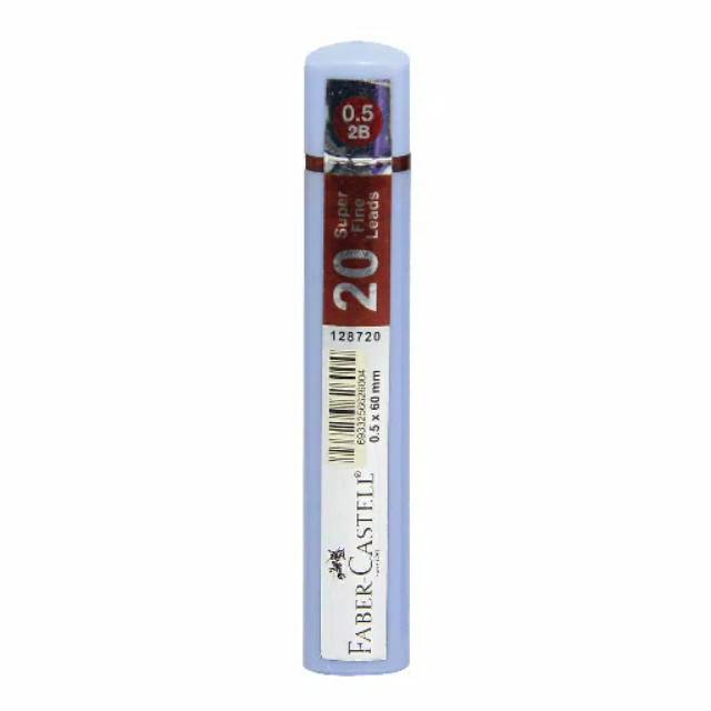 

Faber Castell 2B Super Fine Lead 0,5 mm Light Blue Triangle Grip Tube Isi Pensil Mekanik / Cetekan