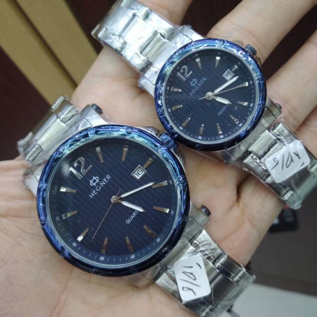 Jam Tangan Couple HEGNER HW431 Silver Blue ORIGINAL
