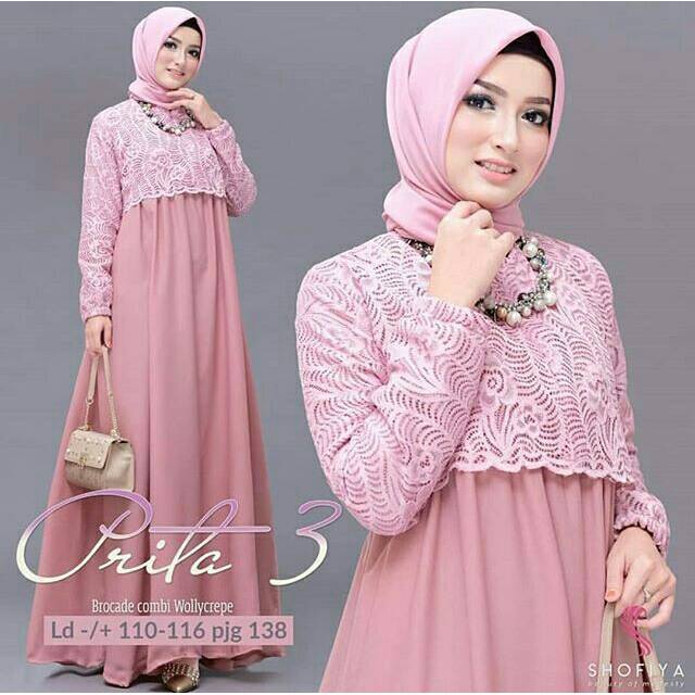 DRESS MUSLIM, baju wanita, baju gamis, dress, gamis, Baju gamis, fashion wanita, Prita Maxy Vol 3