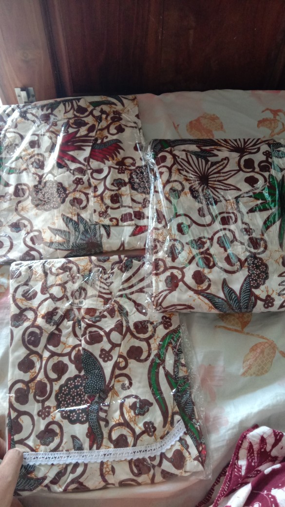 Kenanga Family Set Batik Couple Sarimbit Keluarga Model Gamis Putih Baju Lebaran Jumbo Big Size