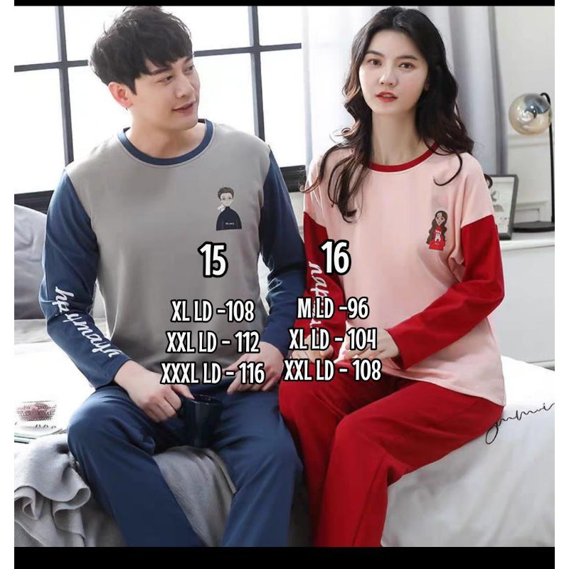 Baju tidur couple import murah piyama import couple murah C14-D3