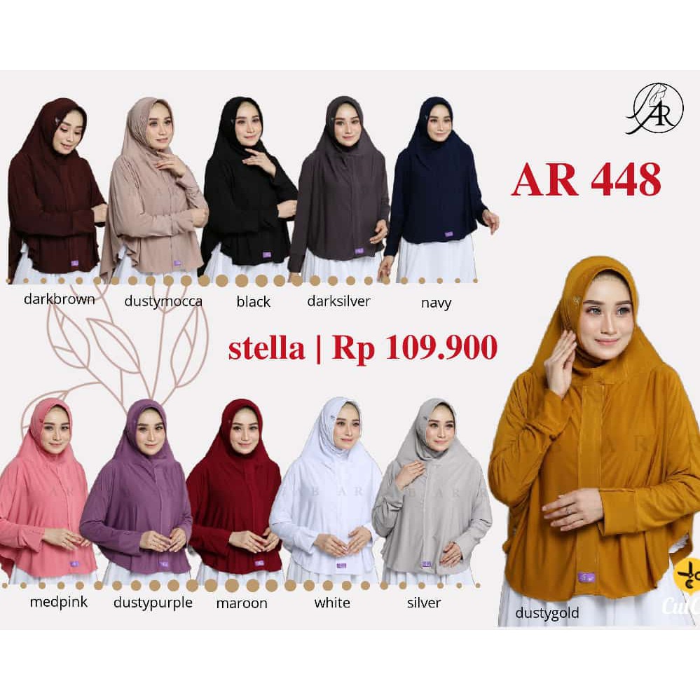 Hijab Arrafi 448 Terbaru 2020 Jilbab Bergo Instant Antem Kerudung Daily Simpel Lengan Tangan  AR 448