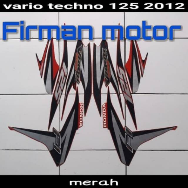 Striping stiker list body vario techno 125 2012 full body merah