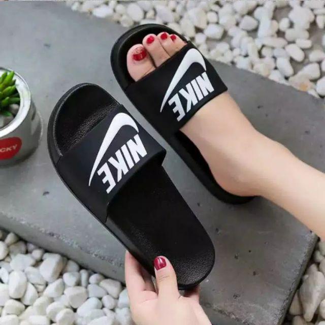 SANDAL PRIA WANITA SLOP GRADE ORIGINAL NIIKE BENASSI SWOOSH TERLARIS-HITAM
