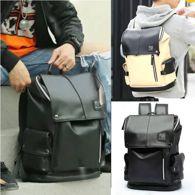 ABSOLUTE Klub New Arrival - Tas Ransel Kulit PU Backpack Up to 15 inc - Tas Pria Tas Ransel Sekolah