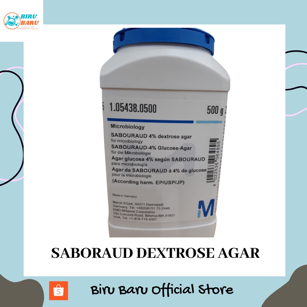 SABOURAUD DEXTROSE AGAR / MEDIA SDA 10 GRAM MIKROBIOLOGI MERCK BEST