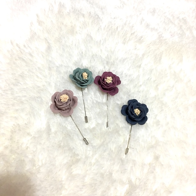 Flower lapel pin boutonniere corsage flower pin bunga jas wedding bestman seragam