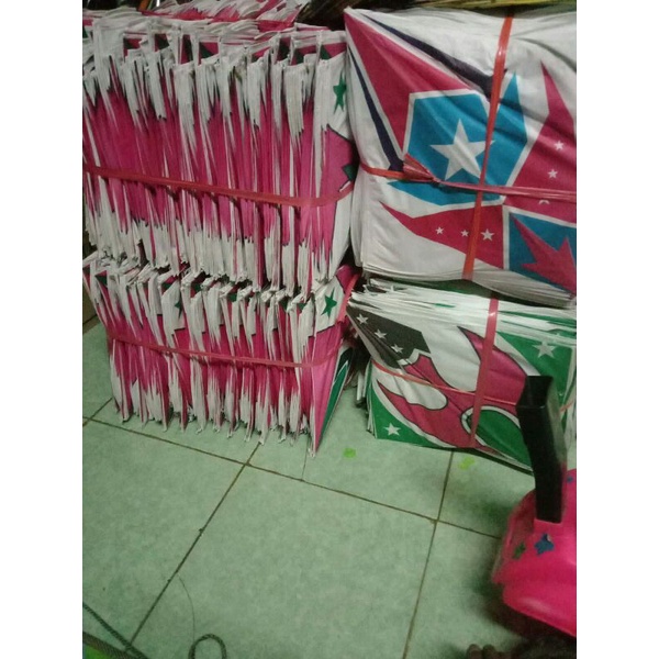 LAYANGAN KERTAS SABLON KERTAS TISU UK 51/58 ( isi 100 pcs layangan ) KUALITAS SUPER NO 1