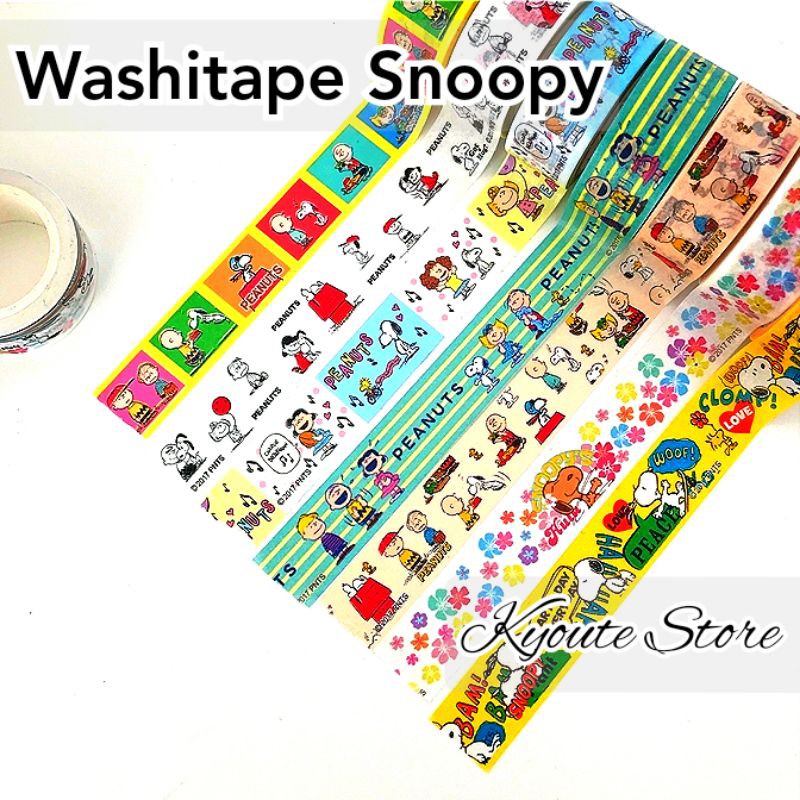 

Washi Tape / Masking Tape Cute Snoopy Dekorasi Scrapbook DIY Bujo Planner Diary Journal