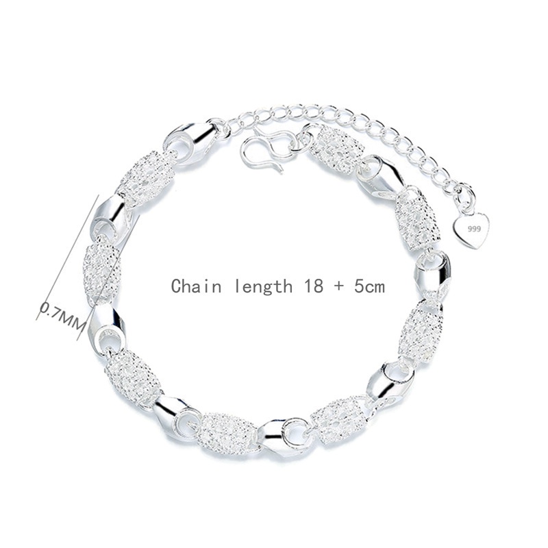Fancyqube Gelang Lapis Silver Ukuran 4mm Untuk Wanita