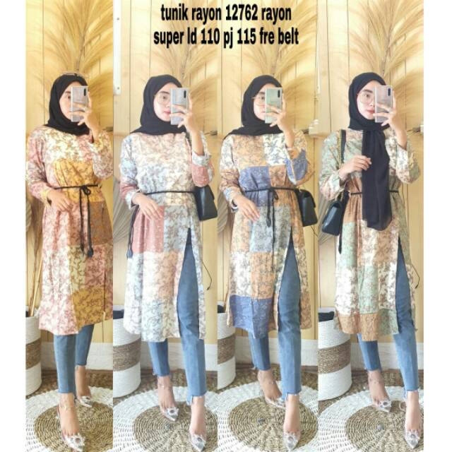 Tunik rayon belah etnik