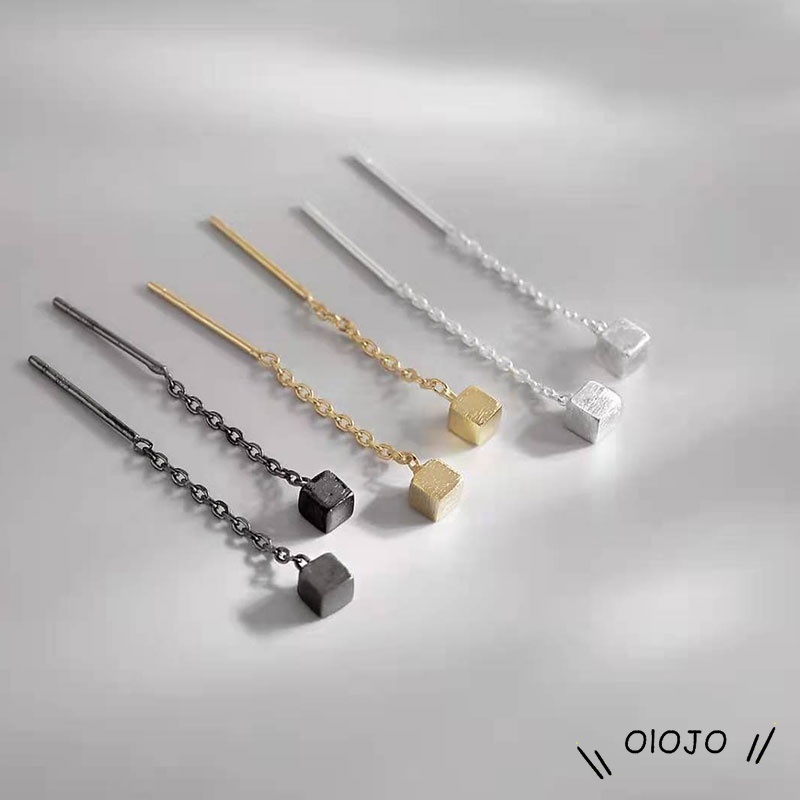 Anting Rumbai Rantai Panjang  Tindik Sederhana Anting Kristal Anting Elegan Aksesoris Fashion Wanita - ol