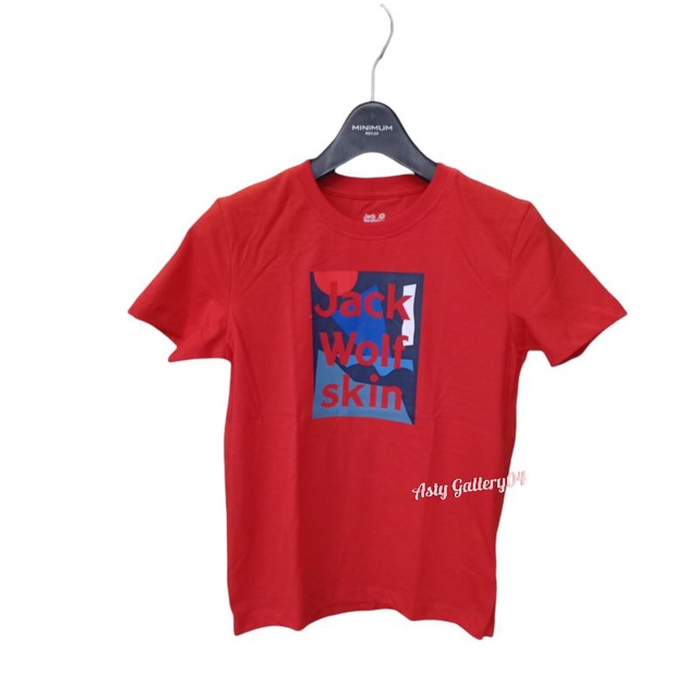 JACK WOLFSKIN ORIGINAL BAJU/ KAOS ANAK MERAH UNISEX