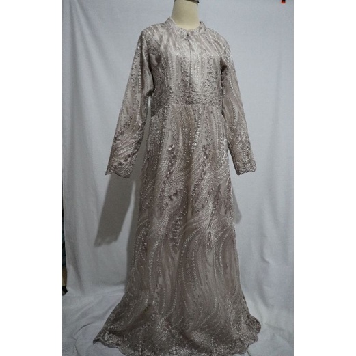 Preloved Gaun pengantin Warna Cream | Brokat | Gamis Lamaran | Baju Akad Nikah