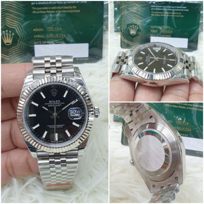 Rolex Datejust 41MM EWF 904L Swiss  Noob Best Edition Silver Black