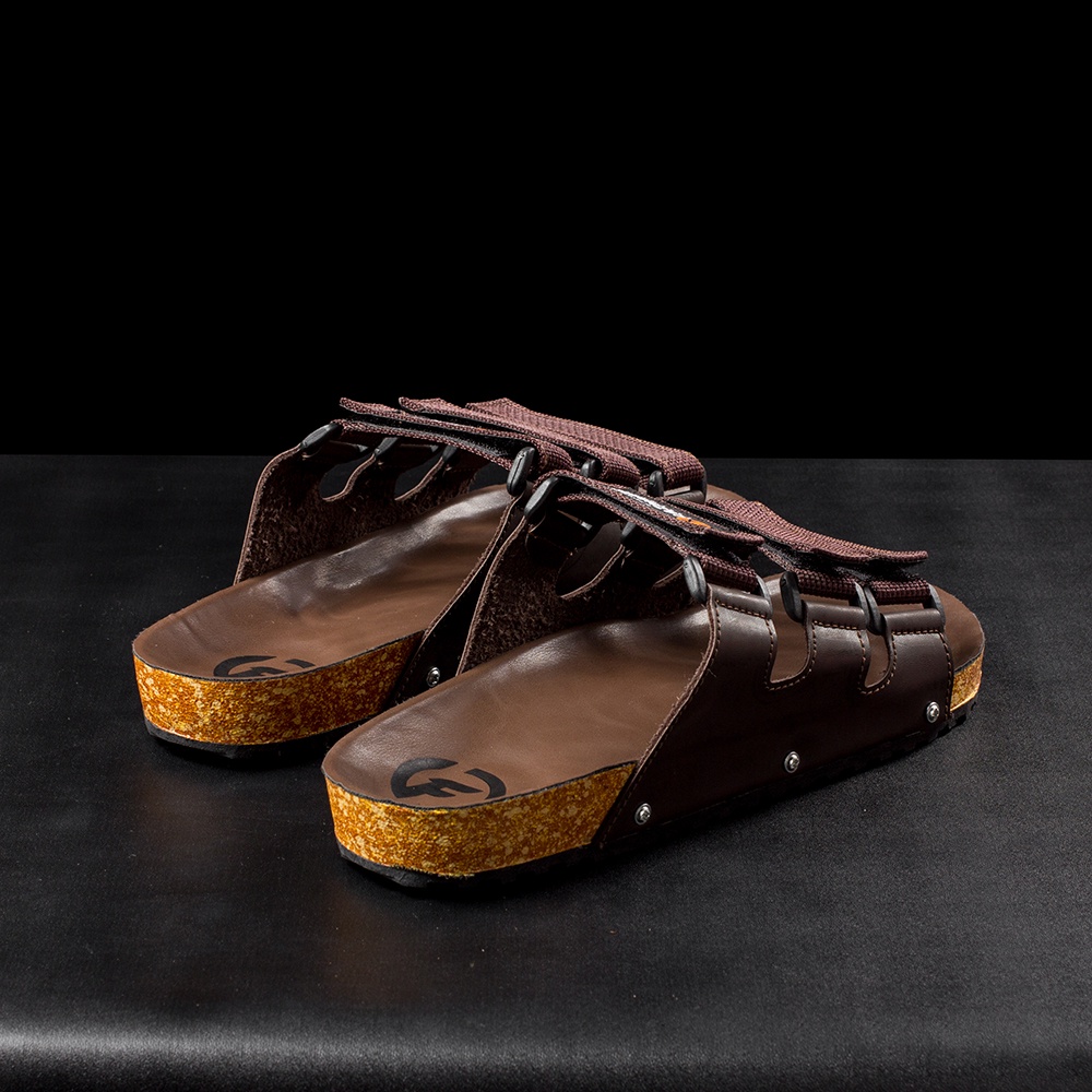 RIDE BROWN |ManNeedMe x FLAZHBACK| Sandal Pria Casual Sandal Slop Puyuh ORIGINAL