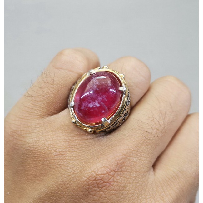 Batu Cincin Permata Asli Merah Delima Ruby