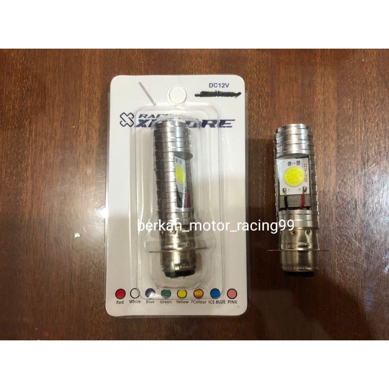 BOLA LAMPU LED MOTOR PUTIH GRAND 2 MATA DEPAN UTAMA DC SUPRA X 125 MIO BEAT VARIO MX REVO SMASH AC G