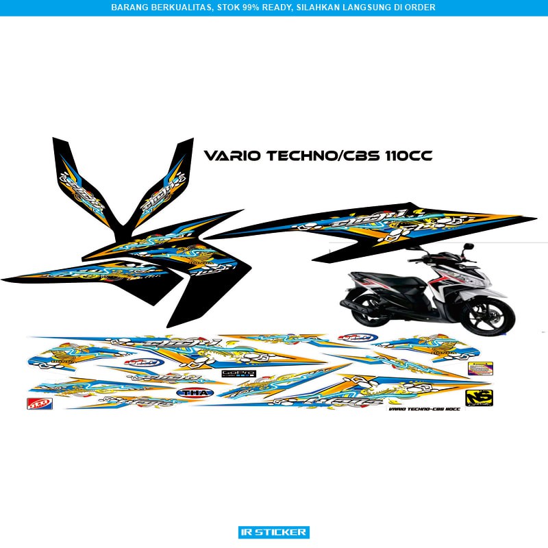 STRIPING VARIO CBS dan techno 110 TRANSPARAN VARIO TECHNO CBS DECAL LIST STICKER THAILAND 06