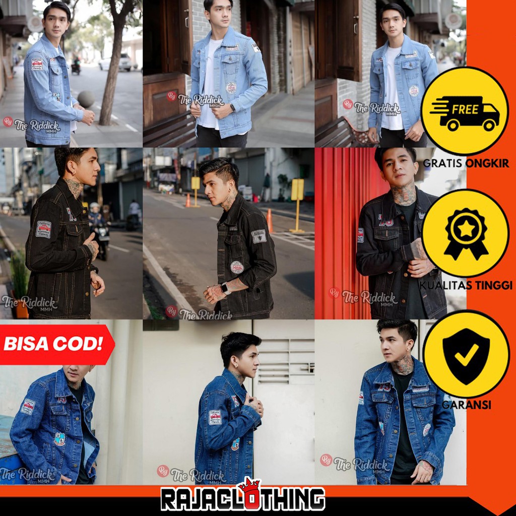 RCL - Jaket Jeans Pria Original The Riddick Emblem 02 Jaket Jeans Pria Jaket Jeans Harga Terjangkau THE RIDDICK MMH QUALITY PREMIUM