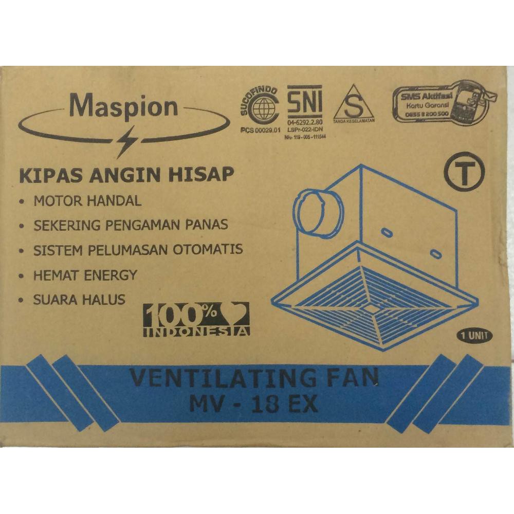 MASPION VENTILATING FAN Plafon / Ceiling MV-18EX MV - 18EX KIPAS ANGIN HISAP