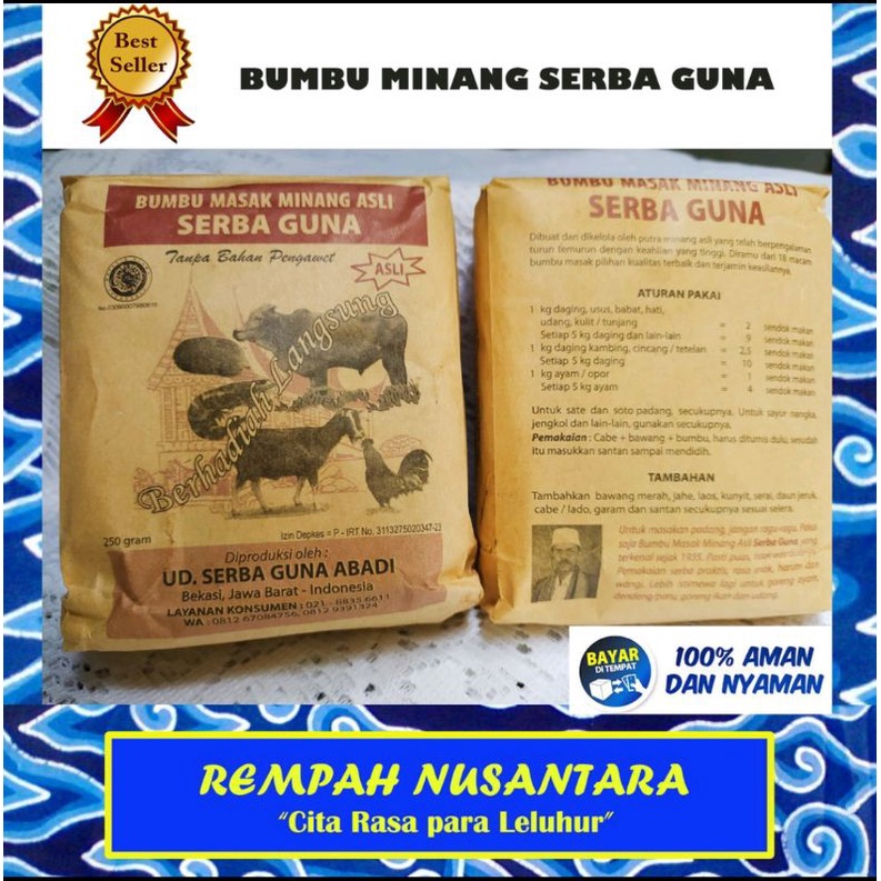 

BUMBU MASAK MINANG ASLI SERBA GUNA
