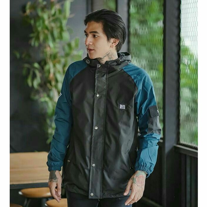 Jaket Casual Hitam Navy Jaket Parasut Pria Jaket Outdoor Salviohexia