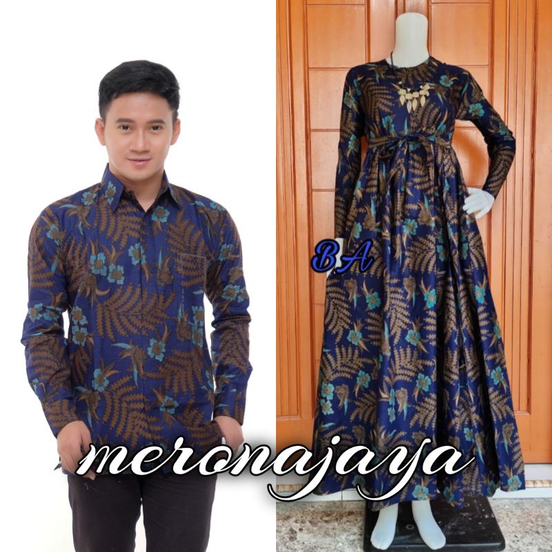 Maura Couple - Sania Ruffle Batik Couple GARANSI TERMURAH-Kelor biru