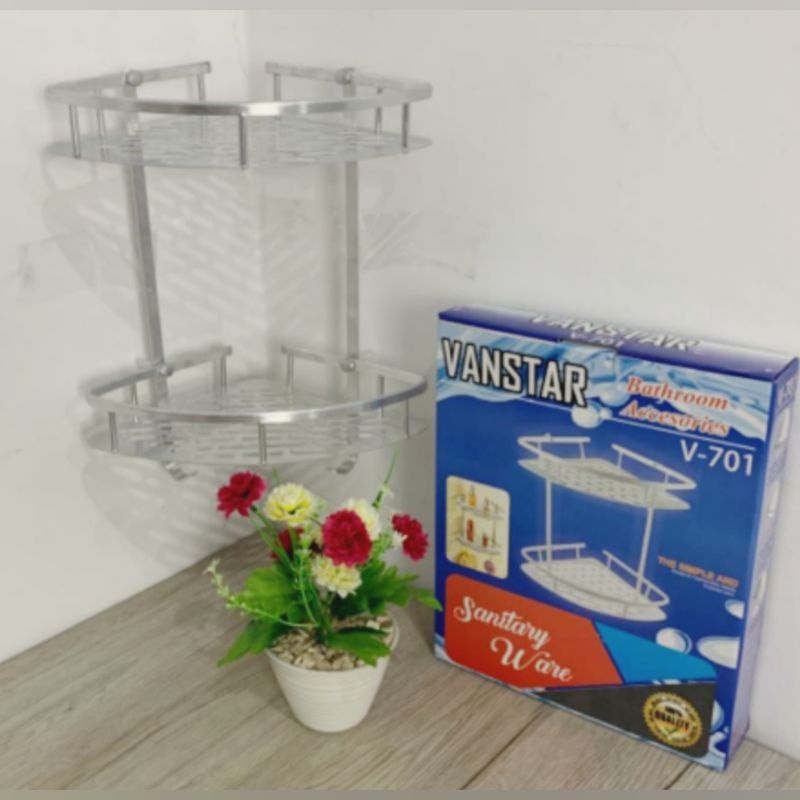 Rak Sudut Segitiga Kamar Mandi - Rak Kamar Mandi Susun 2 Stainless