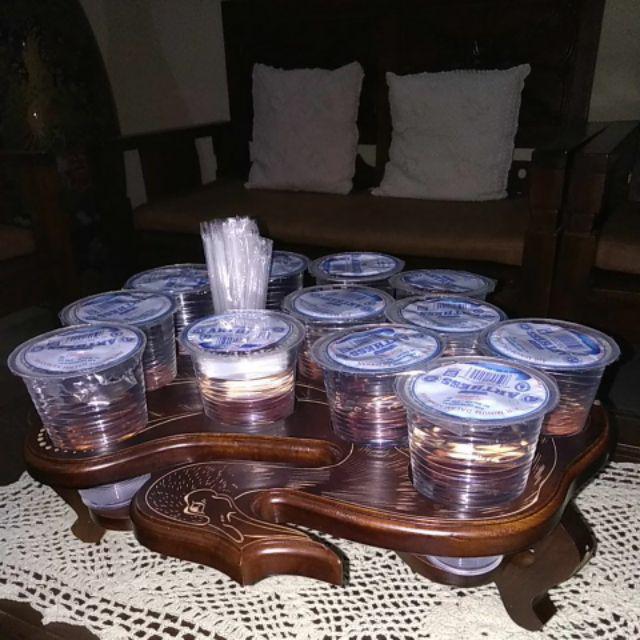 Tempat/tatakan Aqua Gelas Kayu Jati Model Kalkun