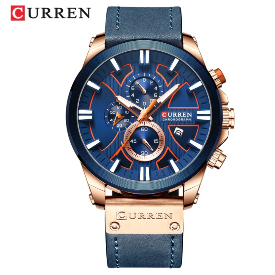 Jam Tangan Pria / Curren 8346 Date Chronograph aktif / Jam Tangan Kulit Curren Original