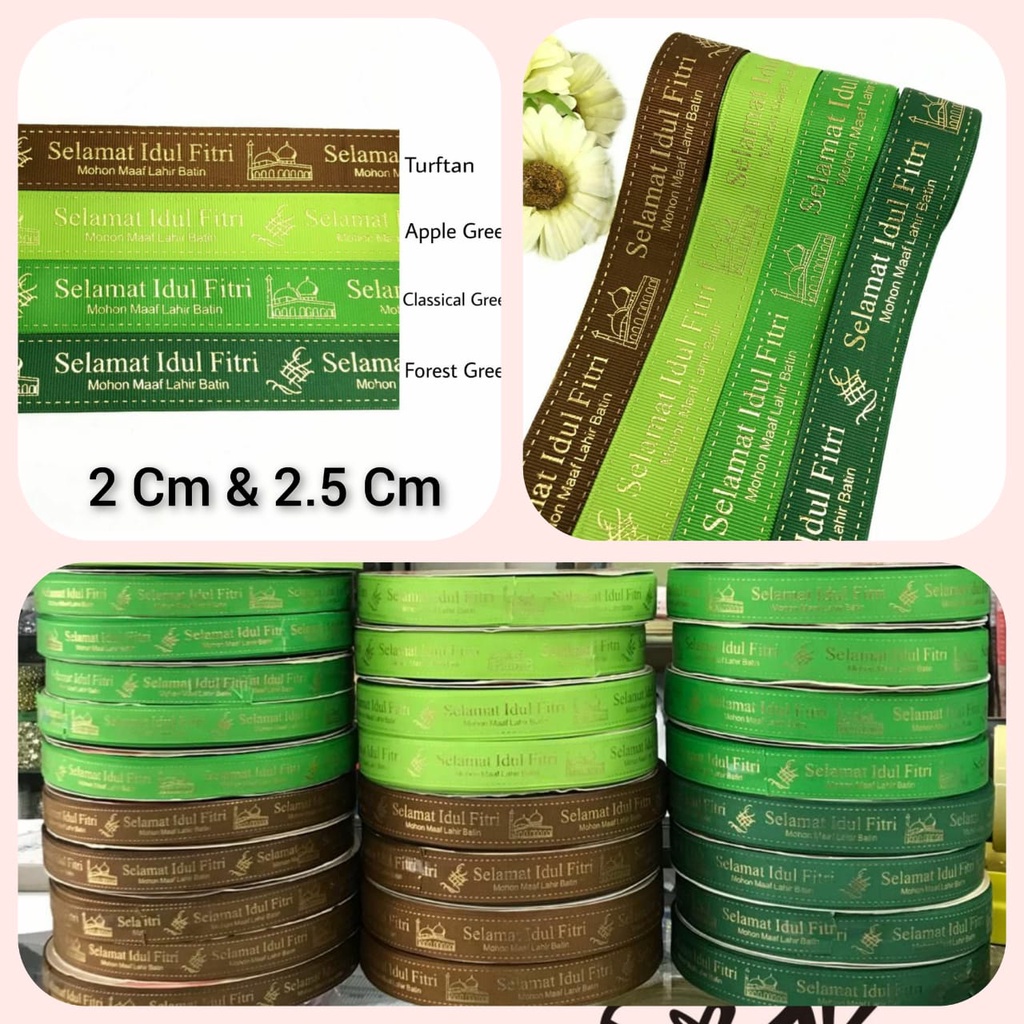 5 YARD (4.5 MTR) PITA KADO HAMPERS IDUL FITRI | GROSGRAIN SATIN LEBARAN | PITA SALE