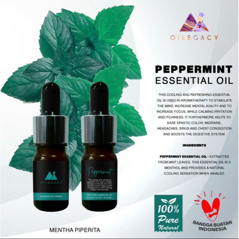 PEPPERMINT | ESSENTIAL OIL | DROPPER | BOTOL PIPET | DIFFUSER | PEPERMIN