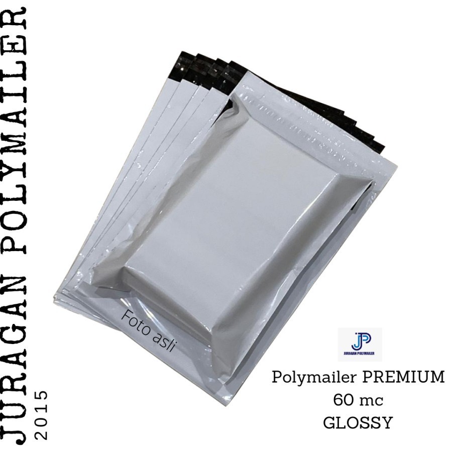 

Premium 32*45+5cm - White Polymailer Amplop Plastik 60mc 100pcs