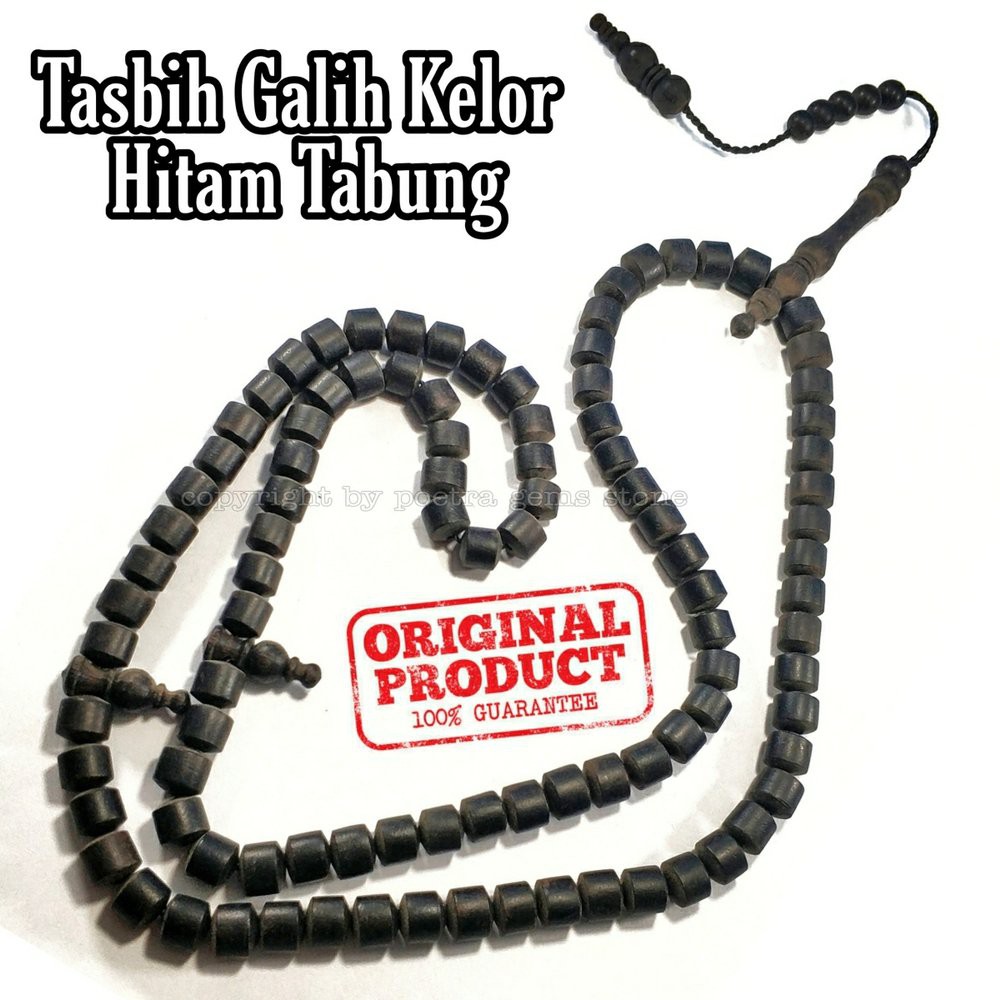 TASBIH KAYU GALIH KELOR HITAM MODEL TABUNG ASLI JAMINAN BERGARANSI