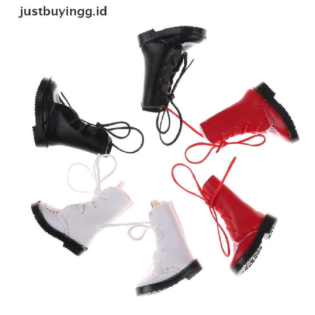 Justbuyingg.Id 1 Pasang Sepatu Boots Kulit Pu Aksesoris Boneka Bjd 1 / 8 Blythe Licca Jb