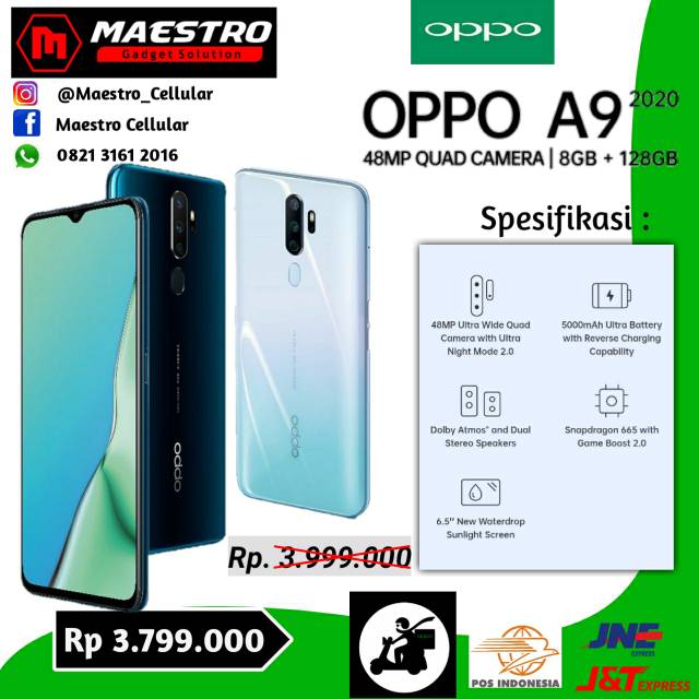 OPPO A9 RAM 8GB ROM 128GB RESMI