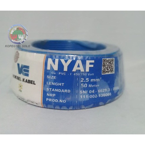 Voksel Kabel Listrik NYAF 2.5; 1x2.5 mm² 50 meter