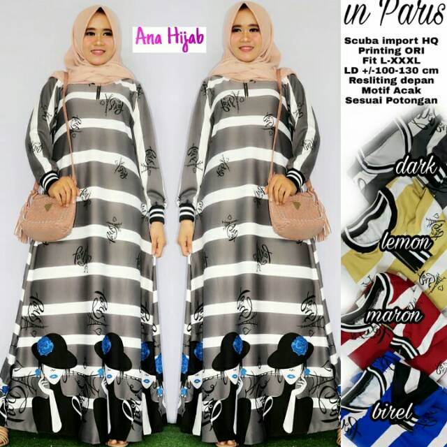 Gamis sporty modern elegant. Baju gamis kekinian