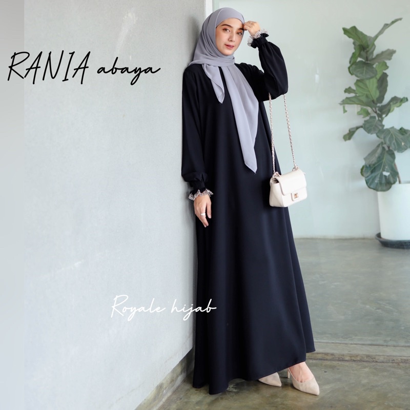 royale - rania abaya polos mix renda tile gold tangan smok