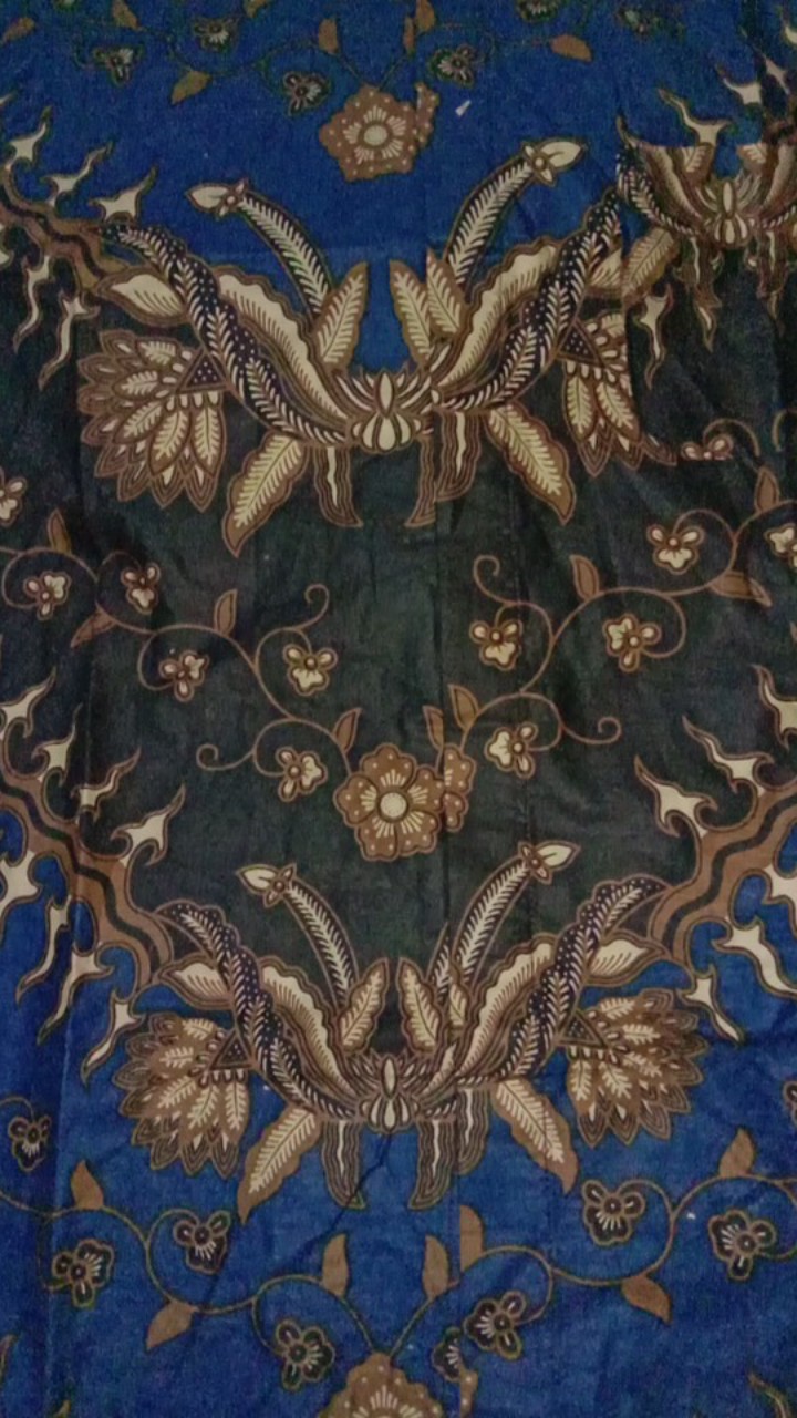 Kemeja Batik Pria Lengan Pendek Size M L Xl Xxl  Bswart Batik Hrb026 Kenongo Hem Keris Biru