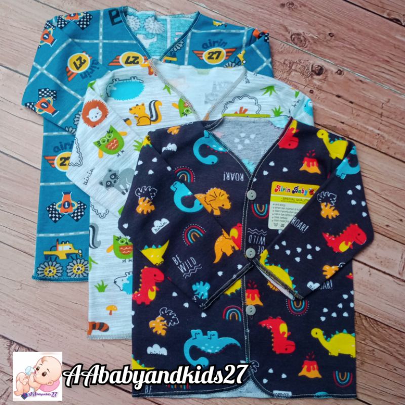 AIRIN 6PC BAJU BAYI LENGAN PANJANG FULLPRINT USIA NEWBORN 0-4BULAN SNI HIGHT QUALITY MOTIF RANDOM