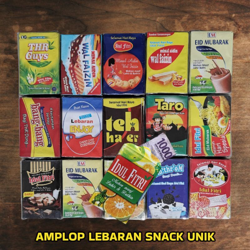 

40PCS AMPLOP LEBARAN SNACK/ AMPLOP LEBARAN UNIK MOTIF UANG/ AMPLOP UANG KARAKTER / AMPLOP IDUL FITRI