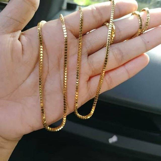 Kalung Titanium Gold Rantai Milano Warna Emas Anti Karat Pria Wanita