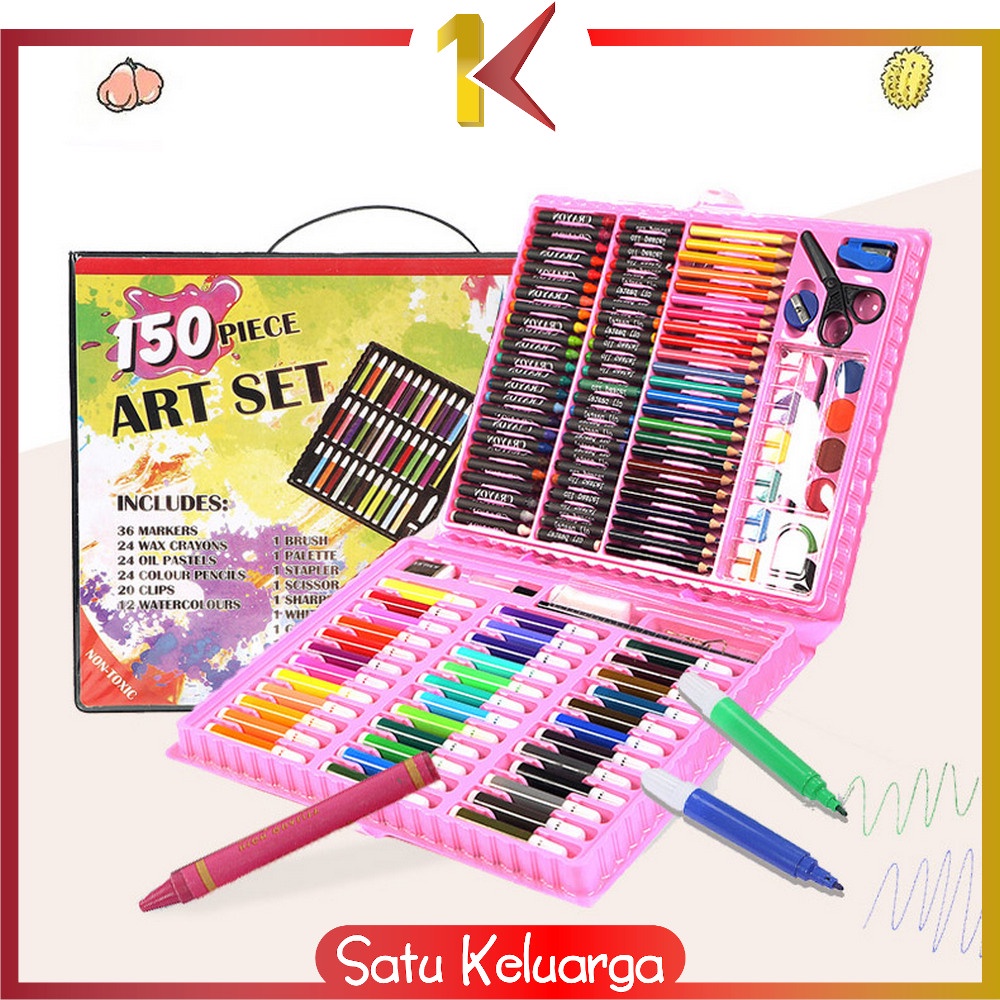

SK-A28 Crayon Set Pensil Warna Isi 150PCS / Alat Tulis Colouring Book / Peralatan Gambar Lukis Mewarnai Anak
