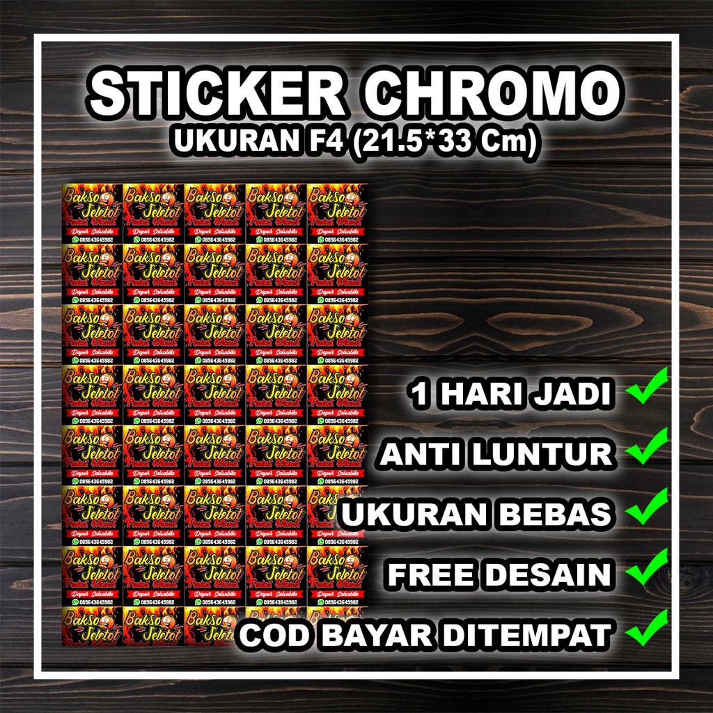 

CETAK STIKER LABEL KEMASAN PRODUK PERLEMBAR F4 CHROMO