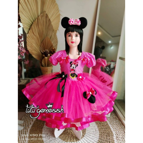 DRESS TUTU MINNIE MOUSE / GAUN TUTU MINNIE MOUSE / BAJU TUTU ANAK MINNIE MOUSE / BAJU ULTAH ANAK MIN