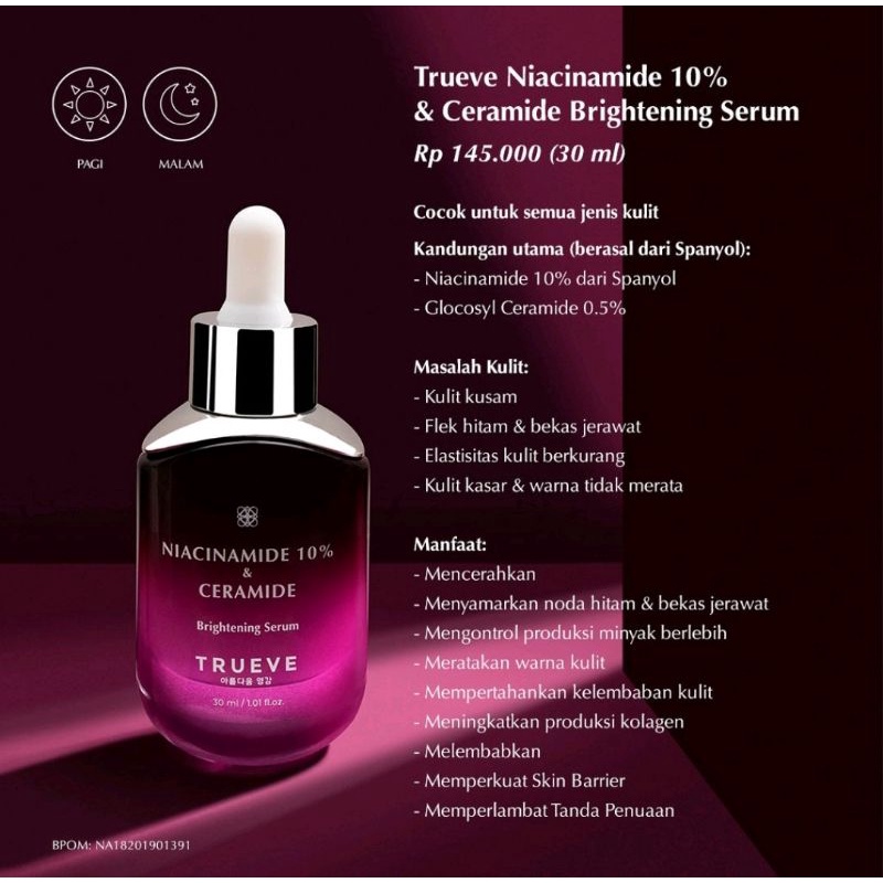 Trueve PAKET GLOWING AWET MUDA (NIACINAMIDE &amp; GALACTOMYCES) SERUM